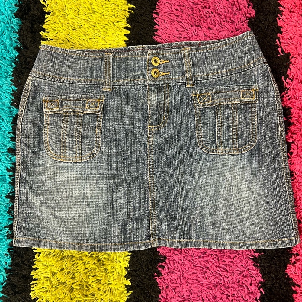 Y2K GLO Denim Mini Skirt